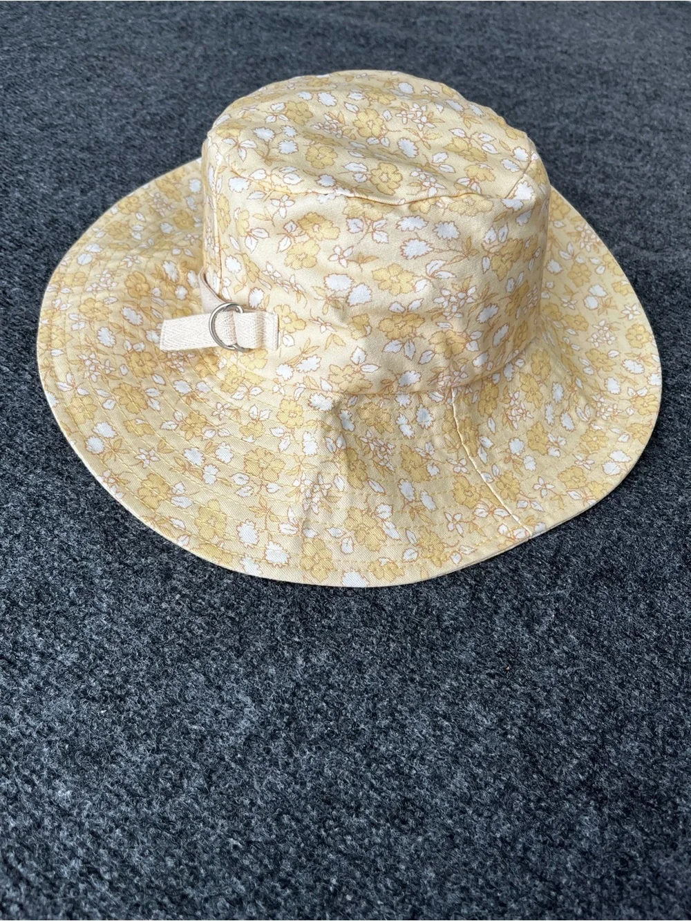 NWOT Madewell Yellow Floral Packable Bucket Sun Hat M/L size
